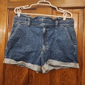 Express shortie super high rise denim shorts